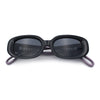 Womens Metal Chain Jewel Arm Oval Rectangle Mod Plastic Sunglasses