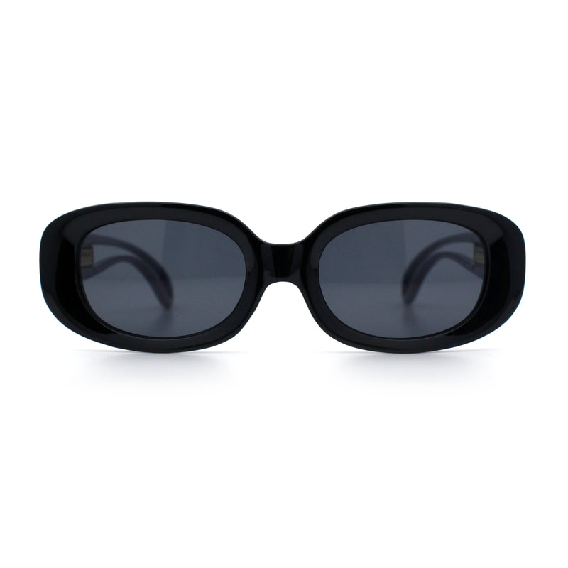 Womens Metal Chain Jewel Arm Oval Rectangle Mod Plastic Sunglasses