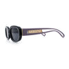 Womens Metal Chain Jewel Arm Oval Rectangle Mod Plastic Sunglasses