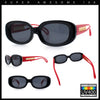 Womens Metal Chain Jewel Arm Oval Rectangle Mod Plastic Sunglasses