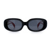 Womens Metal Chain Jewel Arm Oval Rectangle Mod Plastic Sunglasses