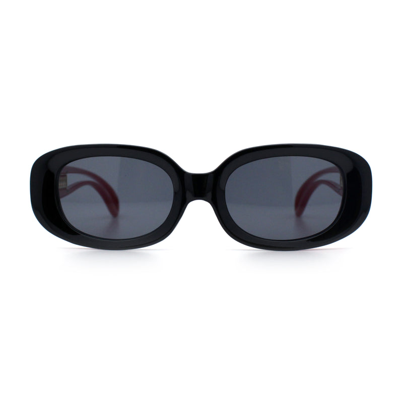 Womens Metal Chain Jewel Arm Oval Rectangle Mod Plastic Sunglasses