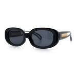 Womens Metal Chain Jewel Arm Oval Rectangle Mod Plastic Sunglasses