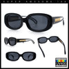 Womens Metal Chain Jewel Arm Oval Rectangle Mod Plastic Sunglasses