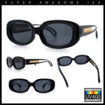 Womens Metal Chain Jewel Arm Oval Rectangle Mod Plastic Sunglasses