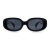 Womens Metal Chain Jewel Arm Oval Rectangle Mod Plastic Sunglasses