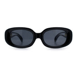 Womens Metal Chain Jewel Arm Oval Rectangle Mod Plastic Sunglasses