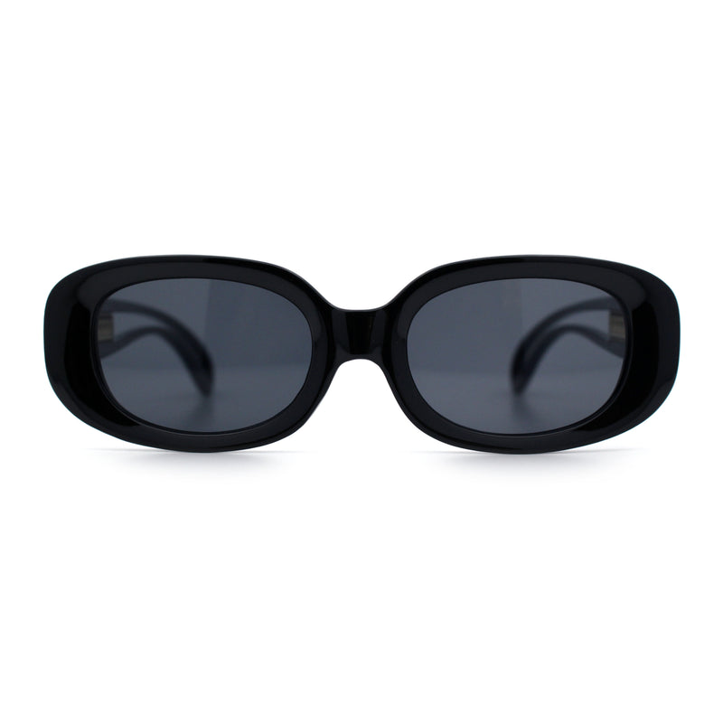 Womens Metal Chain Jewel Arm Oval Rectangle Mod Plastic Sunglasses