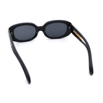 Womens Metal Chain Jewel Arm Oval Rectangle Mod Plastic Sunglasses