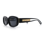 Womens Metal Chain Jewel Arm Oval Rectangle Mod Plastic Sunglasses