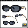 Womens Metal Chain Jewel Arm Oval Rectangle Mod Plastic Sunglasses