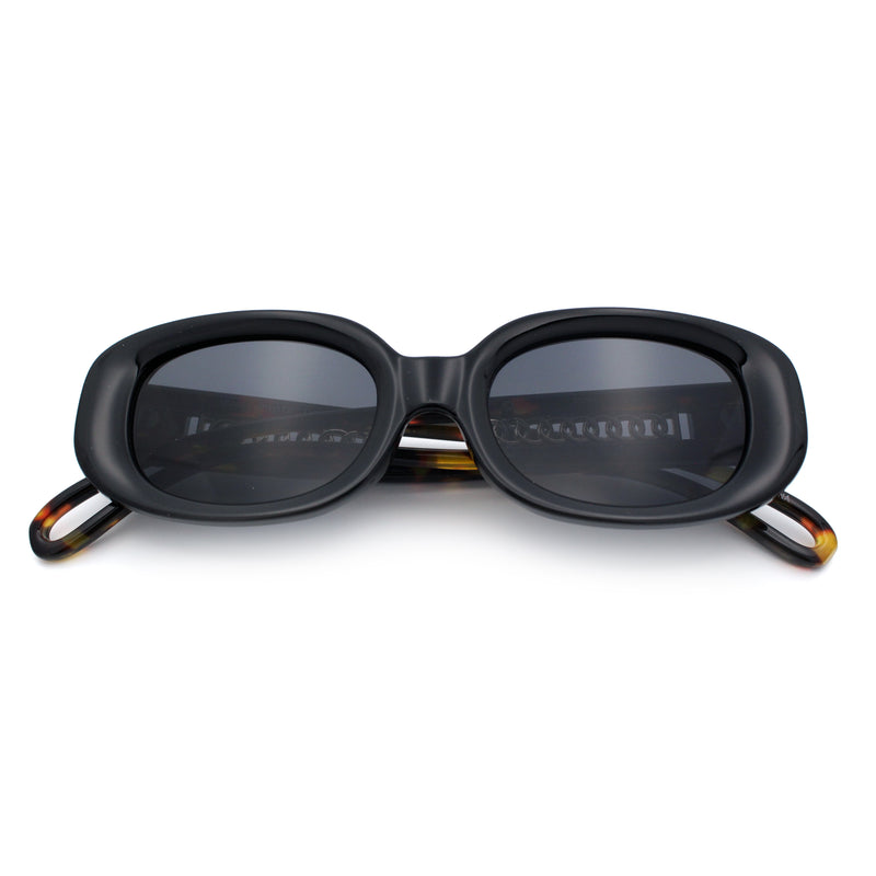 Womens Metal Chain Jewel Arm Oval Rectangle Mod Plastic Sunglasses