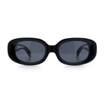 Womens Metal Chain Jewel Arm Oval Rectangle Mod Plastic Sunglasses