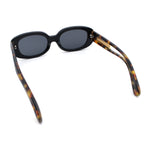 Womens Metal Chain Jewel Arm Oval Rectangle Mod Plastic Sunglasses