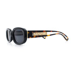 Womens Metal Chain Jewel Arm Oval Rectangle Mod Plastic Sunglasses