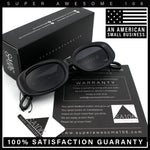 Womens Metal Chain Jewel Arm Oval Rectangle Mod Plastic Sunglasses