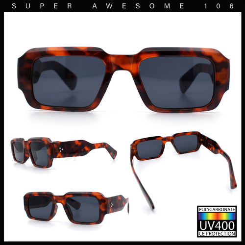 Mod Thick Plastic Minimal Plastic Retro Fashion Sunglasses