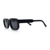 Retro Mod Narrow Rectangle Horn Rim Beveled Thick Plastic Sunglasses
