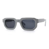 Retro Mod Narrow Rectangle Horn Rim Beveled Thick Plastic Sunglasses