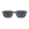 Retro Mod Narrow Rectangle Horn Rim Beveled Thick Plastic Sunglasses