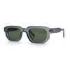 Retro Mod Narrow Rectangle Horn Rim Beveled Thick Plastic Sunglasses