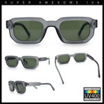 Retro Mod Narrow Rectangle Horn Rim Beveled Thick Plastic Sunglasses