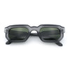 Retro Mod Narrow Rectangle Horn Rim Beveled Thick Plastic Sunglasses
