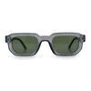 Retro Mod Narrow Rectangle Horn Rim Beveled Thick Plastic Sunglasses