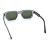 Retro Mod Narrow Rectangle Horn Rim Beveled Thick Plastic Sunglasses