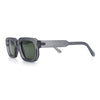 Retro Mod Narrow Rectangle Horn Rim Beveled Thick Plastic Sunglasses