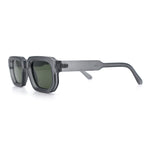 Retro Mod Narrow Rectangle Horn Rim Beveled Thick Plastic Sunglasses