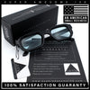 Retro Mod Narrow Rectangle Horn Rim Beveled Thick Plastic Sunglasses