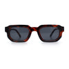 Retro Mod Narrow Rectangle Horn Rim Beveled Thick Plastic Sunglasses