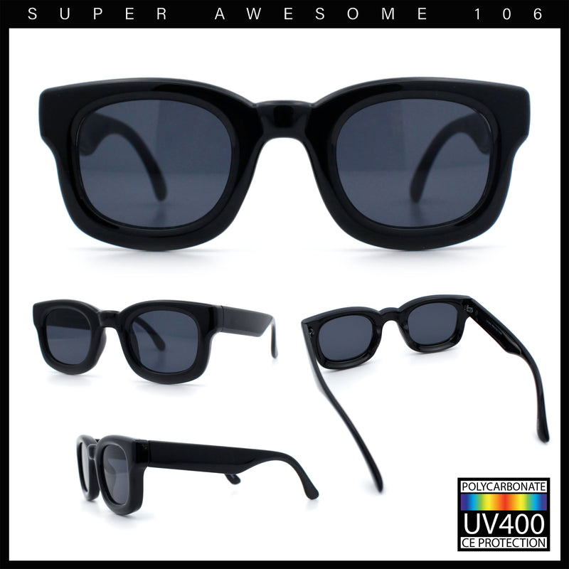 Retro Nostalgic Thick Bubble Plastic Frame Retro Horn Rim Sunglasses