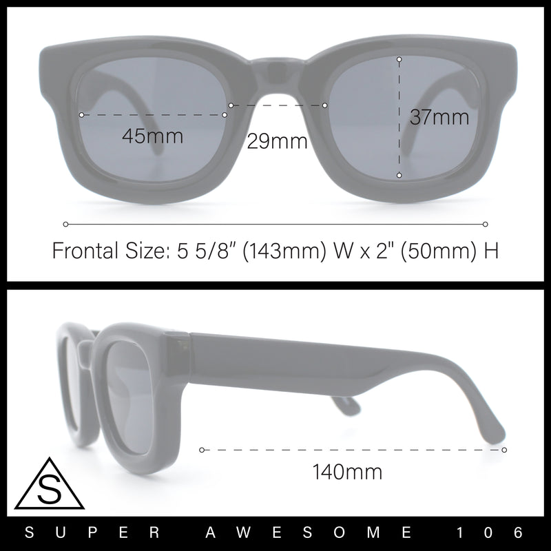 Retro Nostalgic Thick Bubble Plastic Frame Retro Horn Rim Sunglasses
