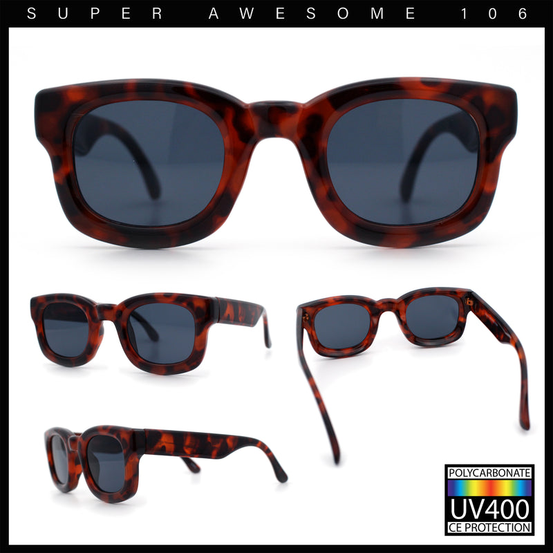 Retro Nostalgic Thick Bubble Plastic Frame Retro Horn Rim Sunglasses