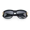 Womens Diva Wrap Around Double Heart Jewel Hinge Plastic Fashion Sunglasses