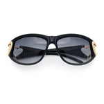 Womens Diva Wrap Around Double Heart Jewel Hinge Plastic Fashion Sunglasses