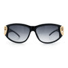 Womens Diva Wrap Around Double Heart Jewel Hinge Plastic Fashion Sunglasses