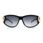 Womens Diva Wrap Around Double Heart Jewel Hinge Plastic Fashion Sunglasses