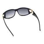Womens Diva Wrap Around Double Heart Jewel Hinge Plastic Fashion Sunglasses