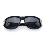 Womens Diva Wrap Around Double Heart Jewel Hinge Plastic Fashion Sunglasses