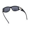 Womens Diva Wrap Around Double Heart Jewel Hinge Plastic Fashion Sunglasses