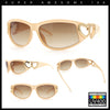 Womens Diva Wrap Around Double Heart Jewel Hinge Plastic Fashion Sunglasses