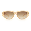 Womens Diva Wrap Around Double Heart Jewel Hinge Plastic Fashion Sunglasses