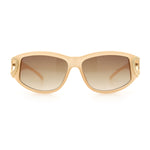 Womens Diva Wrap Around Double Heart Jewel Hinge Plastic Fashion Sunglasses