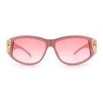 Womens Diva Wrap Around Double Heart Jewel Hinge Plastic Fashion Sunglasses