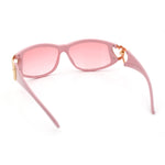 Womens Diva Wrap Around Double Heart Jewel Hinge Plastic Fashion Sunglasses