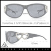 Womens Diva Wrap Around Double Heart Jewel Hinge Plastic Fashion Sunglasses