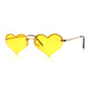 Womens Hippie Bubbly Heart Shape Half Rim Metal Retro Sunglasses